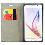 Wholesale Samsung Galaxy S6 Edge Slim Check Magnetic Flip Leather Wallet Case (Navy Blue)